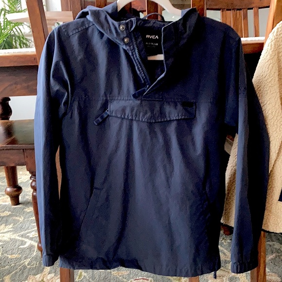 Big Boy’s RVCA Navy Blue Pullover Rain Jacket - Picture 1 of 1